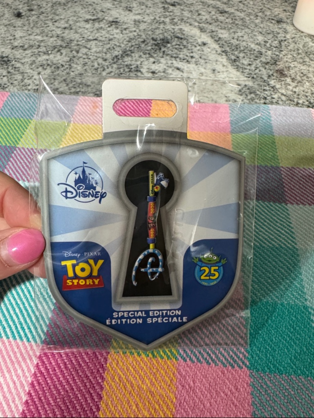 Disney Toy Story 25th Special Edition Key pin with Blue and Yellow Accents